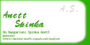 anett spinka business card